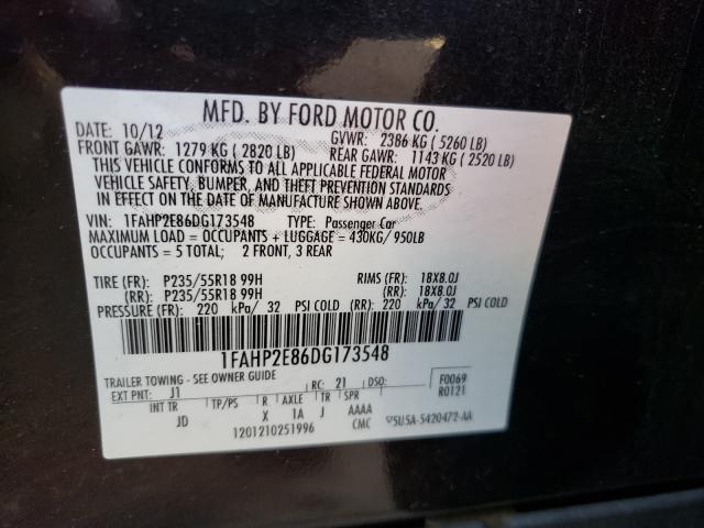 2013 FORD TAURUS SEL 1FAHP2E86DG173548