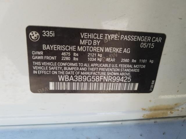 2015 BMW 335 XI WBA3B9G58FNR99425