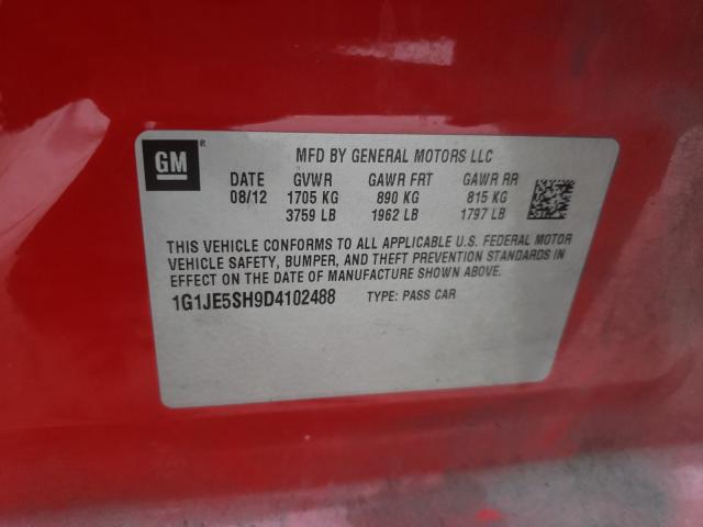 2013 CHEVROLET SONIC LTZ 1G1JE5SH9D4102488
