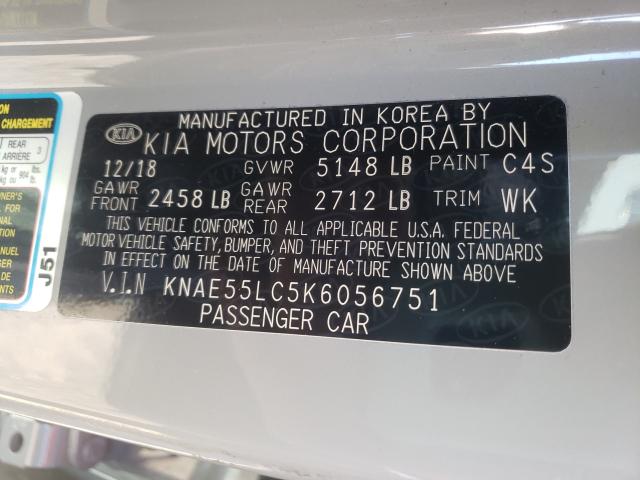 2019 KIA STINGER GT KNAE55LC5K6056751