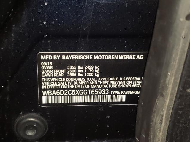 2016 BMW 640 XI GRA WBA6D2C5XGGT65933