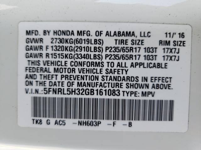 2016 HONDA ODYSSEY SE 5FNRL5H32GB161083