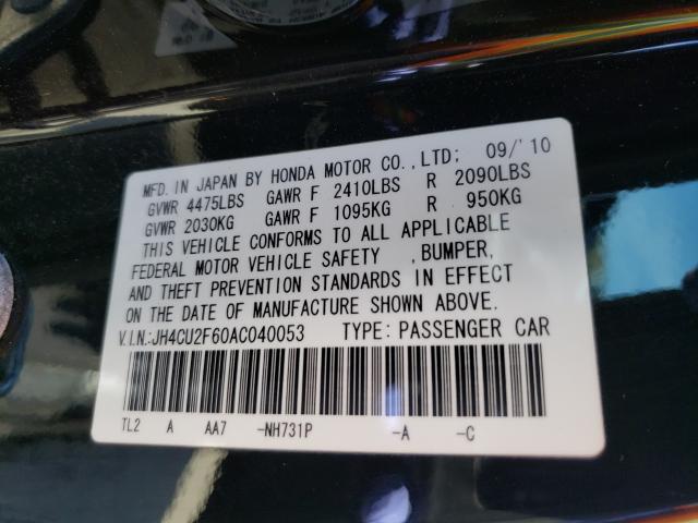 2010 ACURA TSX JH4CU2F60AC040053