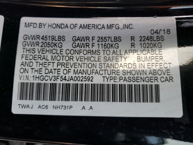 2018 HONDA ACCORD HYB 1HGCV3F54JA002592