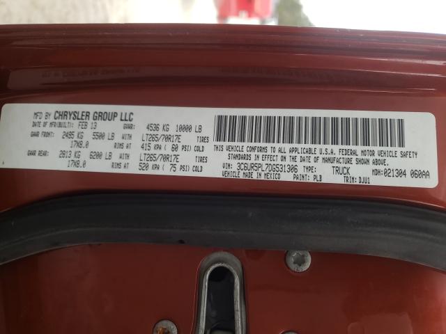 2013 RAM 2500 LONGH 3C6UR5PL7DG531306
