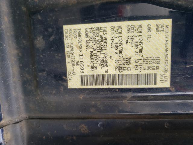 2012 NISSAN NV 2500 1N6BF0LYXCN116593
