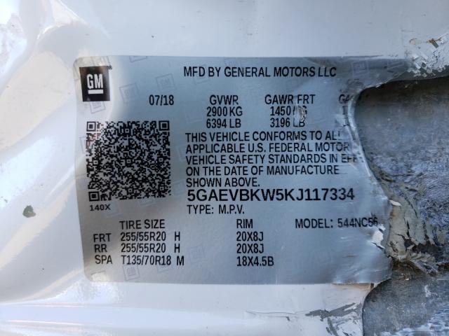 2019 BUICK ENCLAVE PR 5GAEVBKW5KJ117334