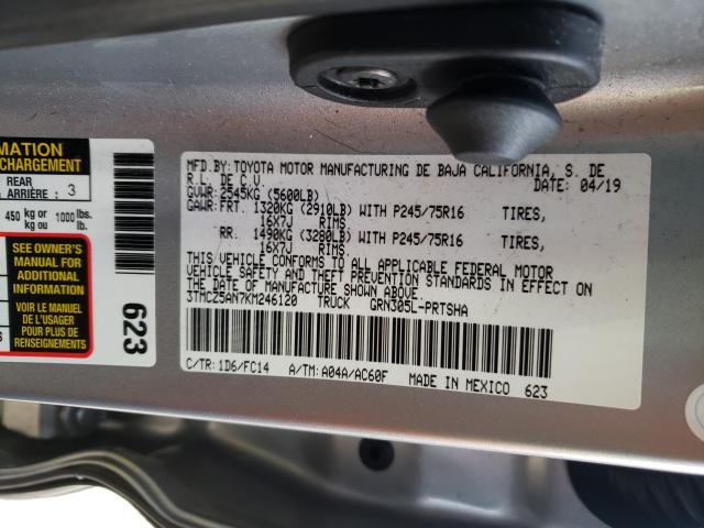 2019 TOYOTA TACOMA 4X4 3TMCZ5AN7KM246120