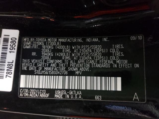 2011 TOYOTA SEQUOIA LI 5TDJY5G15BS042706