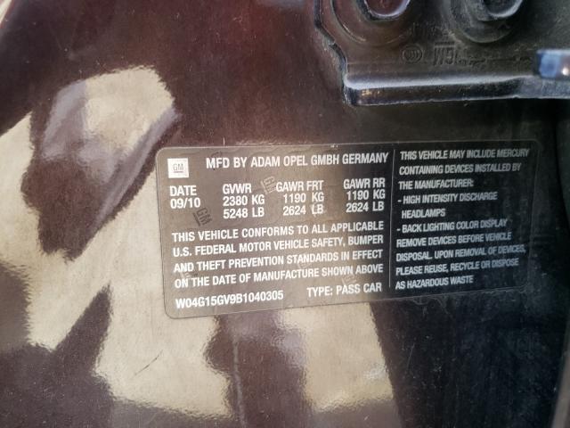 2011 BUICK REGAL CXL W04G15GV9B1040305