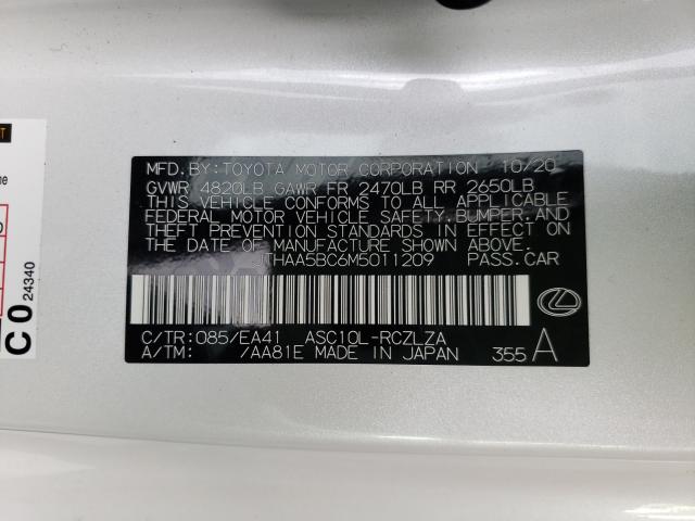 2021 LEXUS RC 300 BAS JTHAA5BC6M5011209