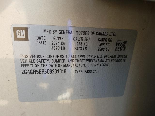 2012 BUICK REGAL 2G4GR5ER5C9201018