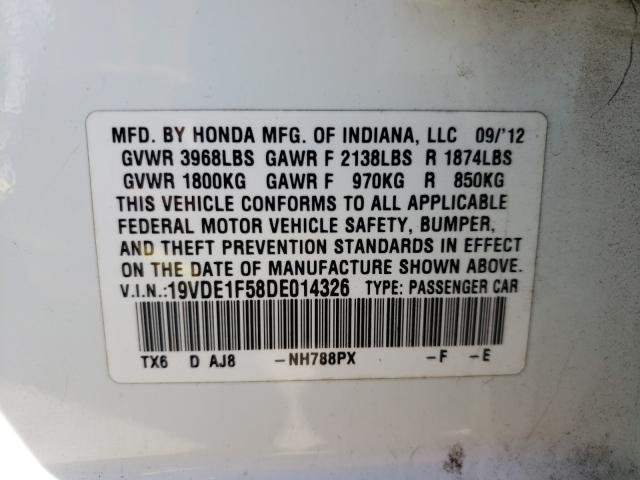 2013 ACURA ILX 20 PRE 19VDE1F58DE014326
