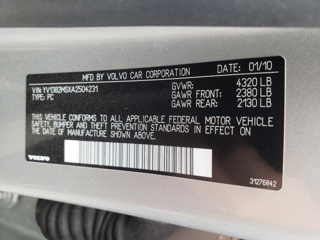 2010 VOLVO S40 2.4I YV1382MSXA2504231
