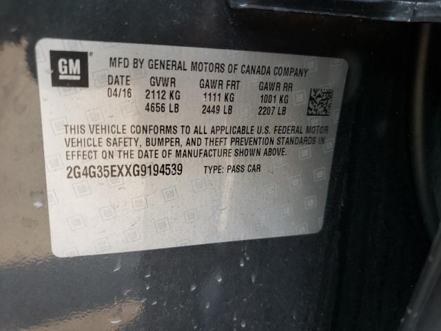 2016 BUICK REGAL SPOR 2G4G35EXXG9194539