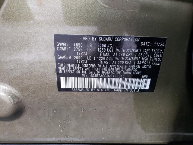2021 SUBARU OUTBACK PR 4S4BTACC3M3133315