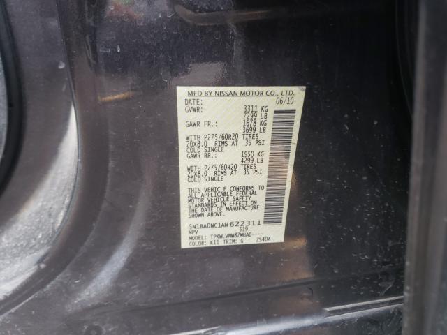 2010 NISSAN ARMADA SE 5N1BA0NC1AN622311