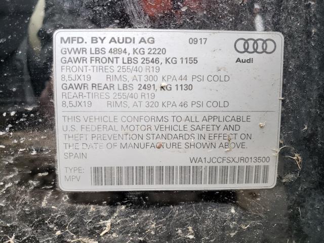 2018 AUDI Q3 2.0T PR WA1JCCFSXJR013500