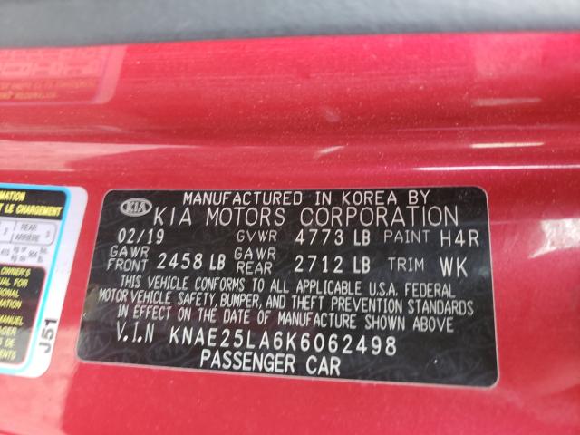 2019 KIA STINGER PR KNAE25LA6K6062498