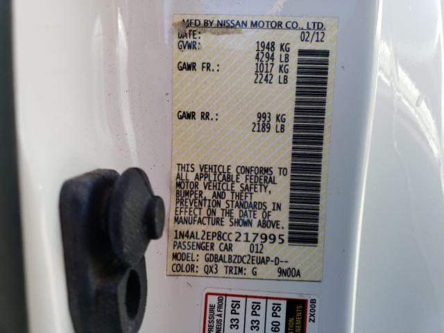 2012 NISSAN ALTIMA S 1N4AL2EP8CC217995