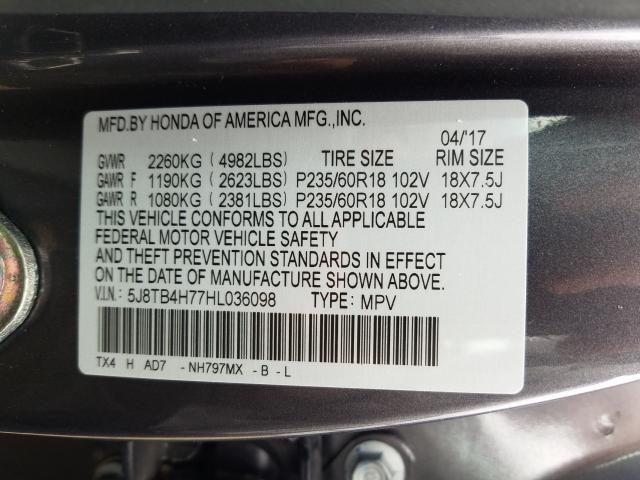 2017 ACURA RDX ADVANC 5J8TB4H77HL036098