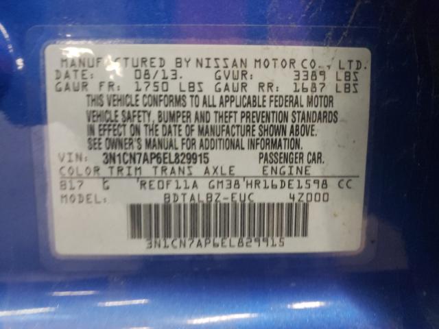 2014 NISSAN VERSA S 3N1CN7AP6EL829915
