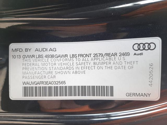 2014 AUDI S5 PRESTIG WAUVGAFR3EA032565