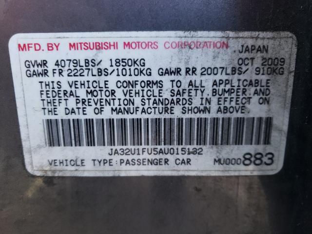 2010 MITSUBISHI LANCER DE JA32U1FU5AU015132