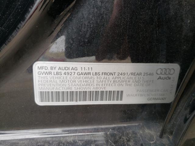 2012 AUDI A4 PREMIUM WAUFFBFL9CN013887