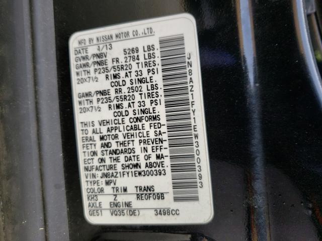 2014 NISSAN MURANO CRO JN8AZ1FY1EW300393