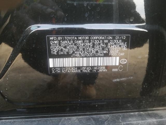 2012 LEXUS LS 460 JTHBL5EF0C5110966