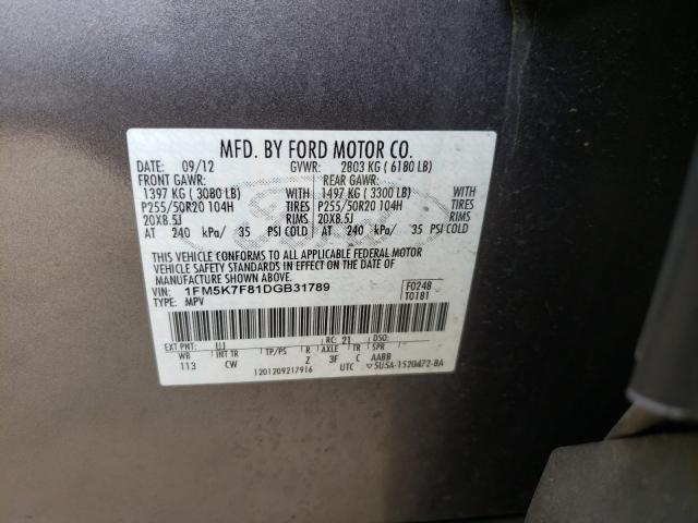 2013 FORD EXPLORER L 1FM5K7F81DGB31789