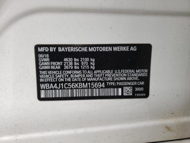 2019 BMW 430I GRAN WBA4J1C56KBM15694