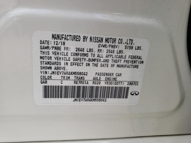 2019 Infiniti Q50 Luxe VIN: JN1EV7AR4KM558042 Lot: 34131711