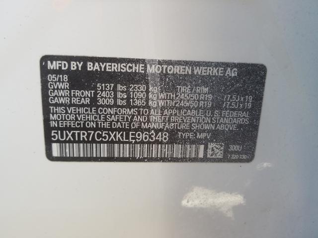 2019 BMW X3 SDRIVE3 5UXTR7C5XKLE96348