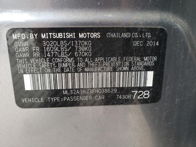 2015 MITSUBISHI MIRAGE DE ML32A3HJ3FH038629
