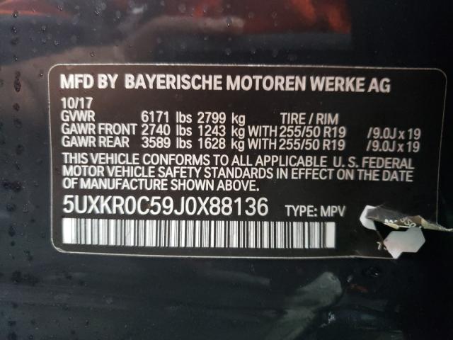 2018 BMW X5 XDRIVE3 5UXKR0C59J0X88136