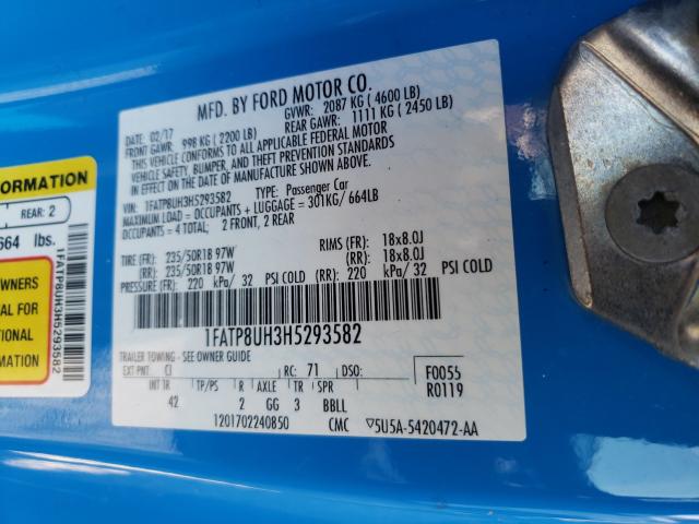 2017 FORD MUSTANG 1FATP8UH3H5293582