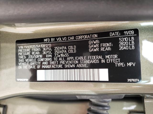 2010 VOLVO XC70 T6 YV4992BZ6A1081213