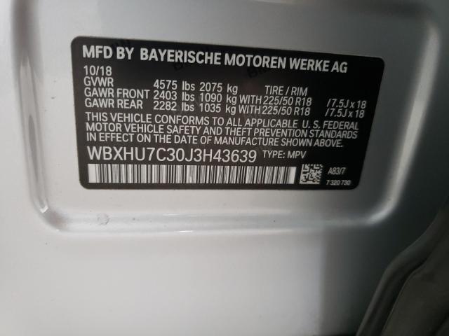 2018 BMW X1 SDRIVE2 WBXHU7C30J3H43639