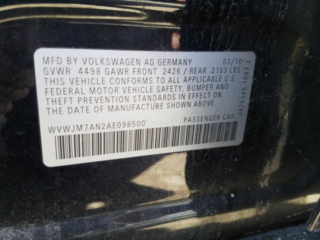 2010 VOLKSWAGEN PASSAT KOM WVWJM7AN2AE098500