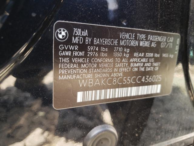 2012 BMW 7 SERIES WBAKC8C55CC436025