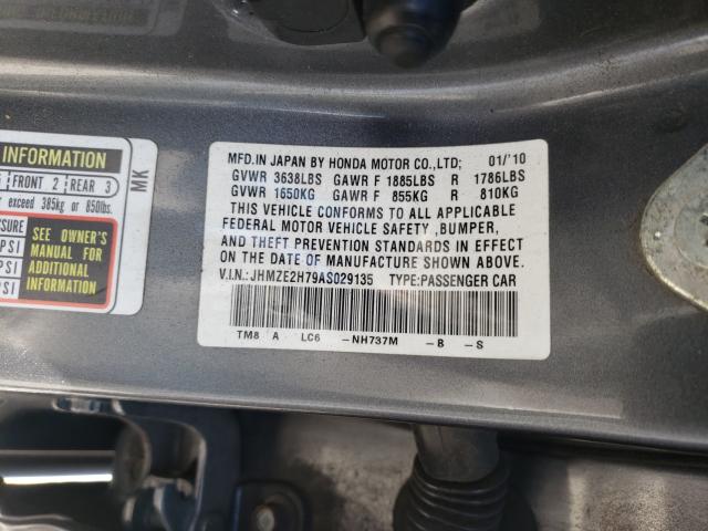 2010 HONDA INSIGHT EX JHMZE2H79AS029135