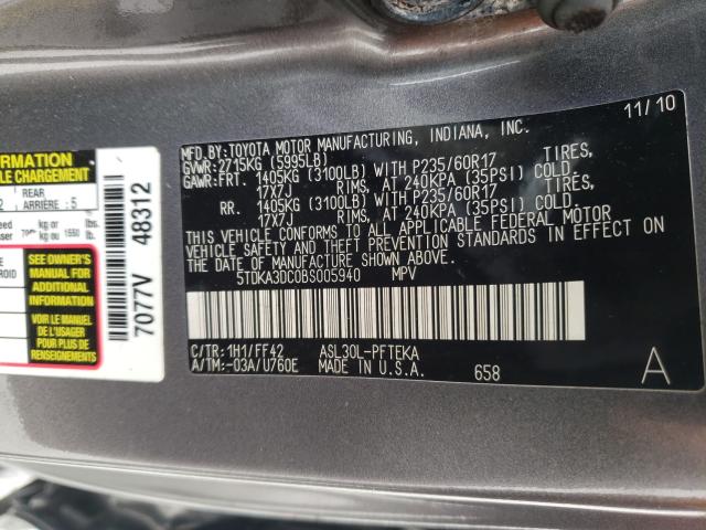 2011 TOYOTA SIENNA BAS 5TDKA3DC0BS005940