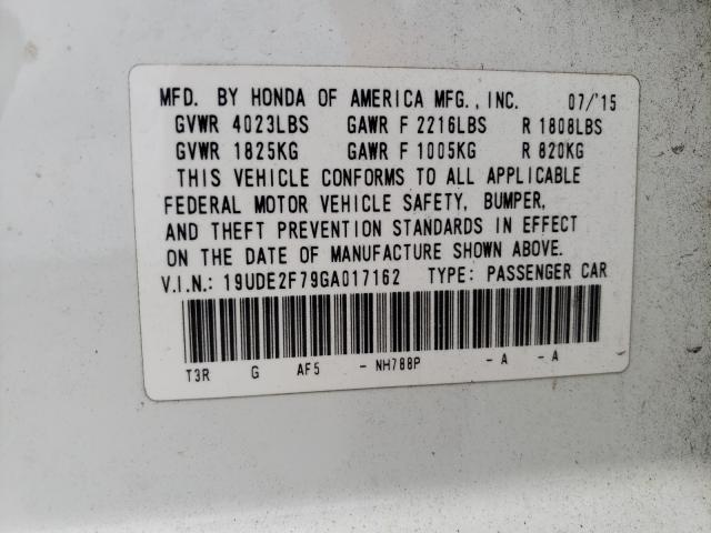 2016 ACURA ILX PREMIU 19UDE2F79GA017162
