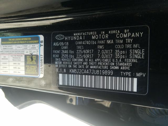 2018 HYUNDAI TUCSON SE KM8J2CA47JU819899