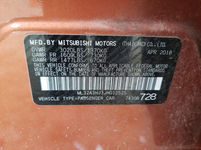 2018 MITSUBISHI MIRAGE ML32A3HJ3JH012525