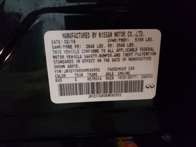 2019 INFINITI Q50 LUXE JN1EV7AR0KM590552