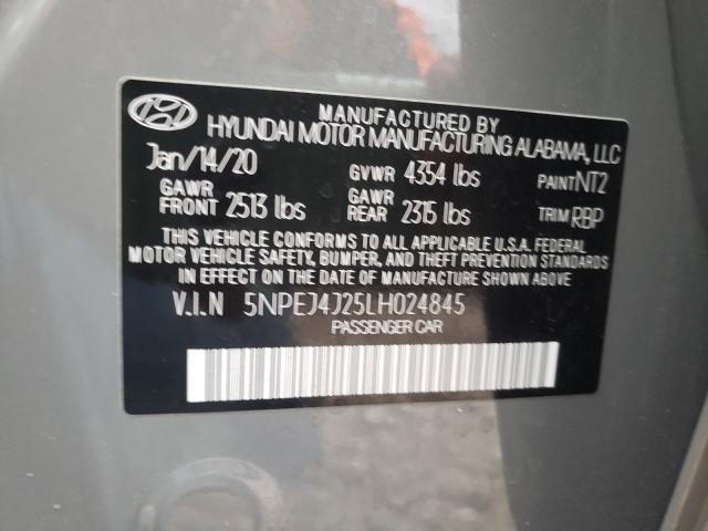 2020 HYUNDAI SONATA SEL 5NPEJ4J25LH024845