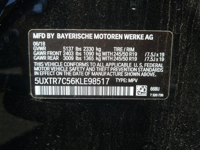 2019 BMW X3 SDRIVE3 5UXTR7C56KLE98517